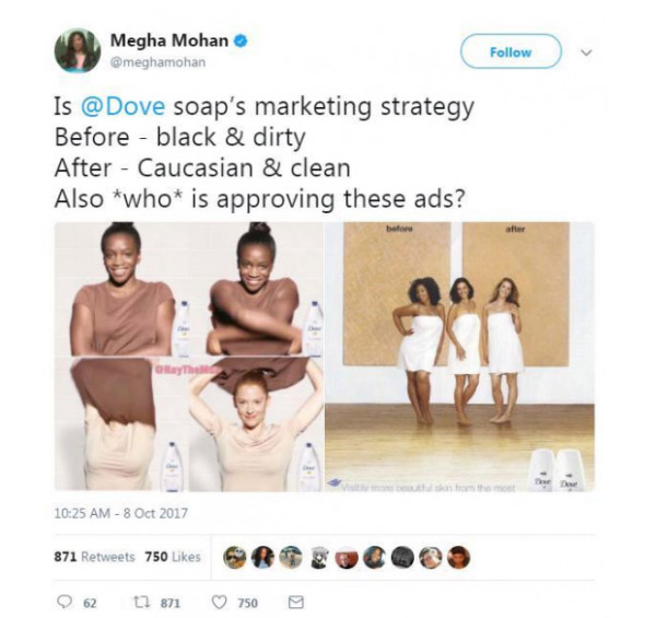 Một chiến dịch marketing oline của DOVE bị nhiều người phản đối.