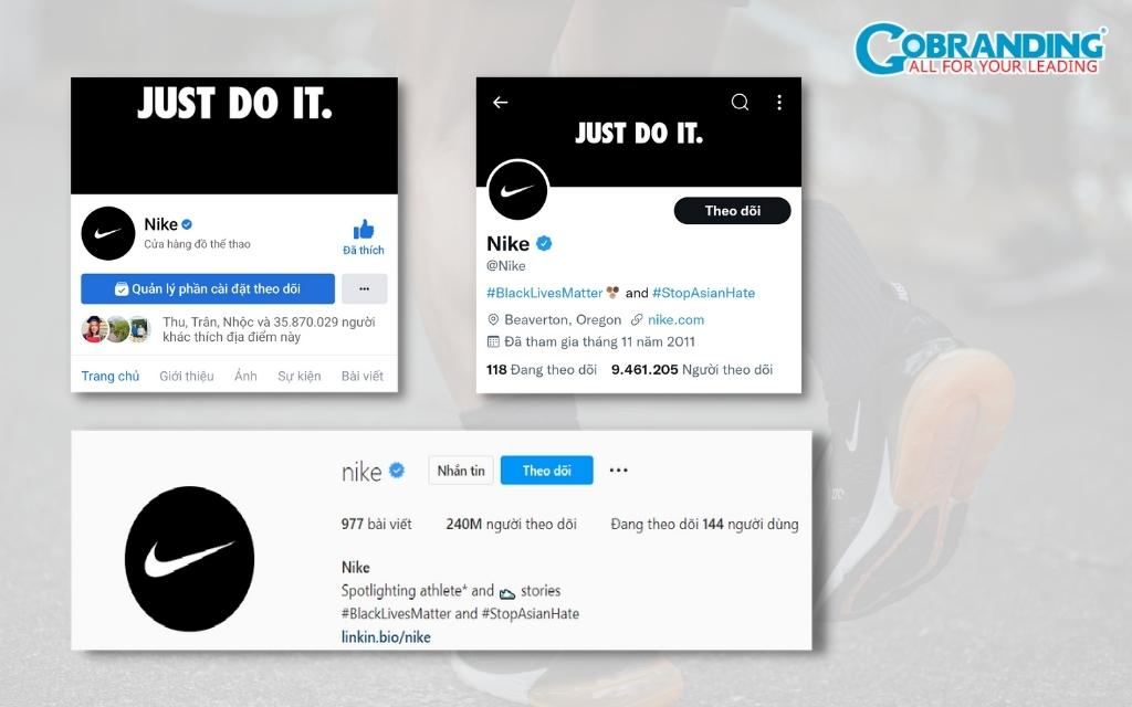 Các nền tảng mạng xã hội của Nike