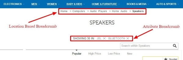 cau truc website 8 Navigational Breadcrumbs hiển thị đường dẫn, hỗ trợ người dùng định vị và công cụ tìm kiếm hiểu cấu trúc trang