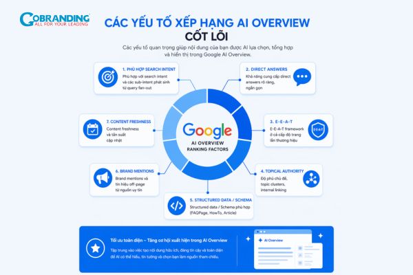 Các yếu tố xếp hạng AI Overview cốt lõi